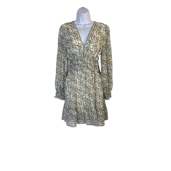 Max Studio Womens Floral V-Neck Smocked Mini Dress Size XL New - Picture 2 of 10